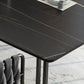 Contemporary Rectangle Dining Table Sintered Stone Dining Table with Black Double Pedestal Clearhalo ' dining_table' 'Dining Tables & Seating' 'Dining Tables' 'furn' 'furn_dining_table' 'Furniture' 'furniture_dining_table' 'Kitchen & Dining Furniture' 'kitchen&dining_furn' 'kitchen' 'kitchen_dining_table' 3583310