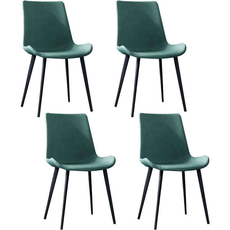 PU Leather Contemporary Restaurant Side Chair Parsons Multi-color Dining Chair Light Green 4 Piece Set Clearhalo ' kitchen&dining_furn' 'Dining Chairs' 'Dining Tables & Seating' 'dining_chair' 'furn' 'furn_dining_chair' 'Furniture' 'furniture_dining_chair' 'Kitchen & Dining Furniture' 'kitchen' 3596689
