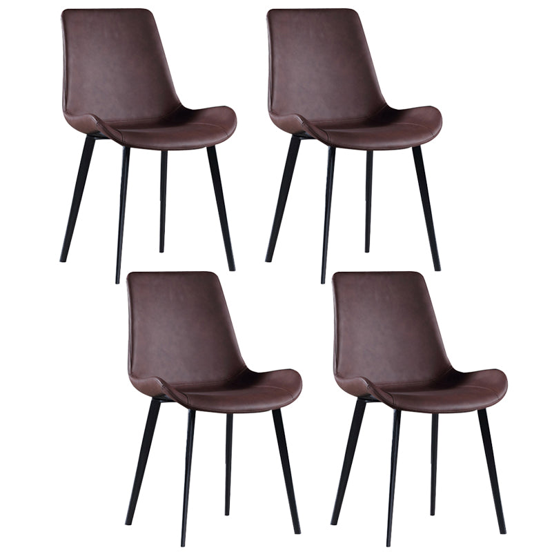 PU Leather Contemporary Restaurant Side Chair Parsons Multi-color Dining Chair Coffee 4 Piece Set Clearhalo ' kitchen&dining_furn' 'Dining Chairs' 'Dining Tables & Seating' 'dining_chair' 'furn' 'furn_dining_chair' 'Furniture' 'furniture_dining_chair' 'Kitchen & Dining Furniture' 'kitchen' 3596696