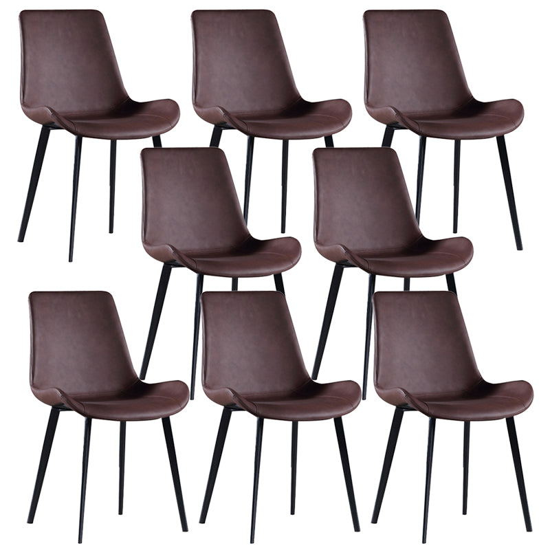 PU Leather Contemporary Restaurant Side Chair Parsons Multi-color Dining Chair Coffee 8 Piece Set Clearhalo ' kitchen&dining_furn' 'Dining Chairs' 'Dining Tables & Seating' 'dining_chair' 'furn' 'furn_dining_chair' 'Furniture' 'furniture_dining_chair' 'Kitchen & Dining Furniture' 'kitchen' 3596698