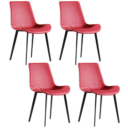 PU Leather Contemporary Restaurant Side Chair Parsons Multi-color Dining Chair Red 4 Piece Set Clearhalo ' kitchen&dining_furn' 'Dining Chairs' 'Dining Tables & Seating' 'dining_chair' 'furn' 'furn_dining_chair' 'Furniture' 'furniture_dining_chair' 'Kitchen & Dining Furniture' 'kitchen' 3596700