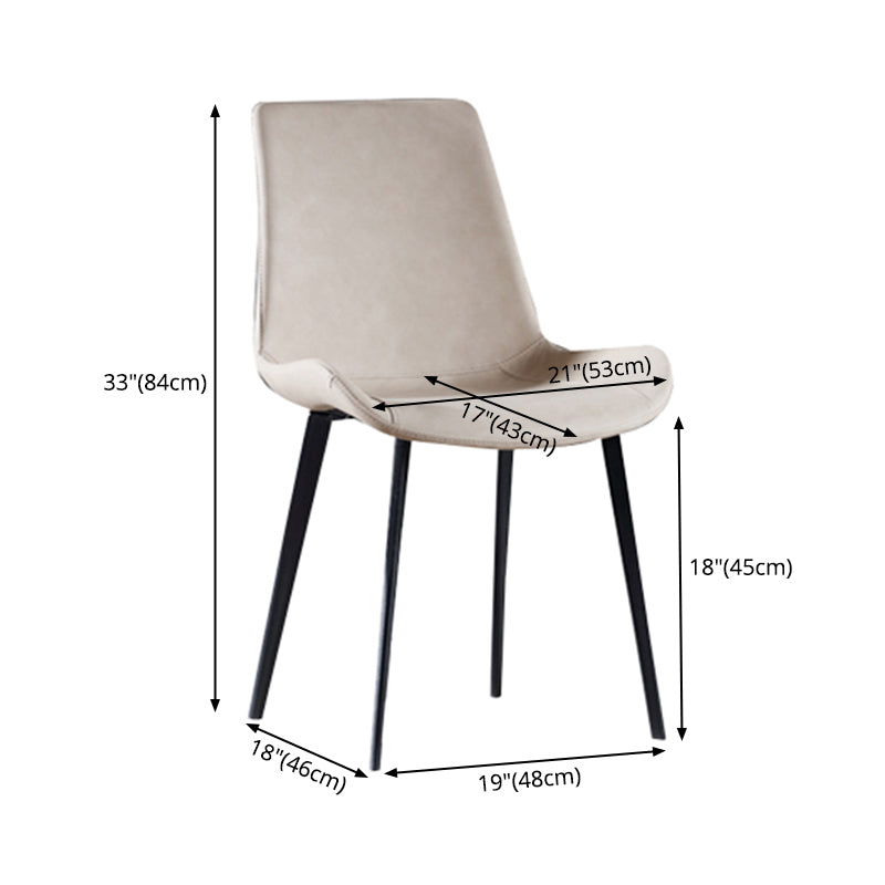 PU Leather Contemporary Restaurant Side Chair Parsons Multi-color Dining Chair Clearhalo ' kitchen&dining_furn' 'Dining Chairs' 'Dining Tables & Seating' 'dining_chair' 'furn' 'furn_dining_chair' 'Furniture' 'furniture_dining_chair' 'Kitchen & Dining Furniture' 'kitchen' 3596703