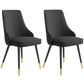 Contemporary Dining Chair Solid Back Chair with 4 Metal Legs for Home Use Black 2 Piece Set Brass Gold Clearhalo ' kitchen&dining_furn' 'Dining Chairs' 'Dining Tables & Seating' 'dining_chair' 'furn' 'furn_dining_chair' 'Furniture' 'furniture_dining_chair' 'Kitchen & Dining Furniture' 'kitchen' 3596711