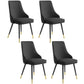 Contemporary Dining Chair Solid Back Chair with 4 Metal Legs for Home Use Black 4 Piece Set Brass Gold Clearhalo ' kitchen&dining_furn' 'Dining Chairs' 'Dining Tables & Seating' 'dining_chair' 'furn' 'furn_dining_chair' 'Furniture' 'furniture_dining_chair' 'Kitchen & Dining Furniture' 'kitchen' 3596712