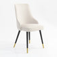 Contemporary Dining Chair Solid Back Chair with 4 Metal Legs for Home Use Off-White 1 Piece Brass Gold Clearhalo ' kitchen&dining_furn' 'Dining Chairs' 'Dining Tables & Seating' 'dining_chair' 'furn' 'furn_dining_chair' 'Furniture' 'furniture_dining_chair' 'Kitchen & Dining Furniture' 'kitchen' 3596747