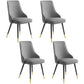 Contemporary Dining Chair Solid Back Chair with 4 Metal Legs for Home Use Smoke Gray 4 Piece Set Brass Gold Clearhalo ' kitchen&dining_furn' 'Dining Chairs' 'Dining Tables & Seating' 'dining_chair' 'furn' 'furn_dining_chair' 'Furniture' 'furniture_dining_chair' 'Kitchen & Dining Furniture' 'kitchen' 3596755