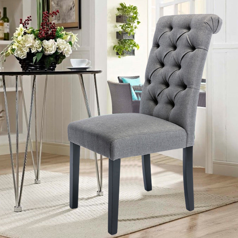 Modern Solid Back Kitchen Dining Side Chair with Black Wood Legs Dining Side Chair Clearhalo ' kitchen&dining_furn' 'Dining Chairs' 'Dining Tables & Seating' 'dining_chair' 'furn' 'furn_dining_chair' 'Furniture' 'furniture_dining_chair' 'Kitchen & Dining Furniture' 'kitchen' 3596765