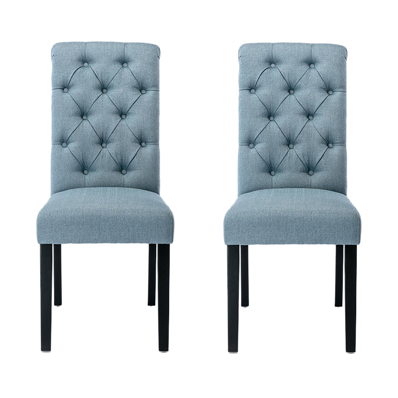 Modern Solid Back Kitchen Dining Side Chair with Black Wood Legs Dining Side Chair Blue 2 Piece Set Clearhalo ' kitchen&dining_furn' 'Dining Chairs' 'Dining Tables & Seating' 'dining_chair' 'furn' 'furn_dining_chair' 'Furniture' 'furniture_dining_chair' 'Kitchen & Dining Furniture' 'kitchen' 3596766