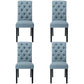 Modern Solid Back Kitchen Dining Side Chair with Black Wood Legs Dining Side Chair Blue 4 Piece Set Clearhalo ' kitchen&dining_furn' 'Dining Chairs' 'Dining Tables & Seating' 'dining_chair' 'furn' 'furn_dining_chair' 'Furniture' 'furniture_dining_chair' 'Kitchen & Dining Furniture' 'kitchen' 3596768