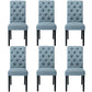 Modern Solid Back Kitchen Dining Side Chair with Black Wood Legs Dining Side Chair Blue 6 Piece Set Clearhalo ' kitchen&dining_furn' 'Dining Chairs' 'Dining Tables & Seating' 'dining_chair' 'furn' 'furn_dining_chair' 'Furniture' 'furniture_dining_chair' 'Kitchen & Dining Furniture' 'kitchen' 3596769