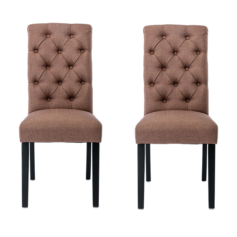 Modern Solid Back Kitchen Dining Side Chair with Black Wood Legs Dining Side Chair Coffee 2 Piece Set Clearhalo ' kitchen&dining_furn' 'Dining Chairs' 'Dining Tables & Seating' 'dining_chair' 'furn' 'furn_dining_chair' 'Furniture' 'furniture_dining_chair' 'Kitchen & Dining Furniture' 'kitchen' 3596772