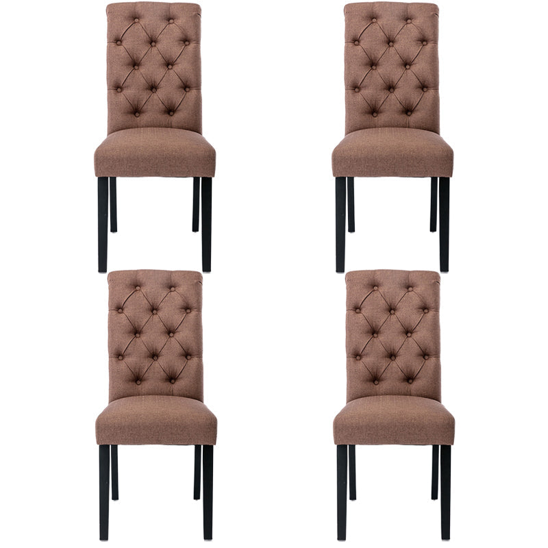 Modern Solid Back Kitchen Dining Side Chair with Black Wood Legs Dining Side Chair Coffee 4 Piece Set Clearhalo ' kitchen&dining_furn' 'Dining Chairs' 'Dining Tables & Seating' 'dining_chair' 'furn' 'furn_dining_chair' 'Furniture' 'furniture_dining_chair' 'Kitchen & Dining Furniture' 'kitchen' 3596774