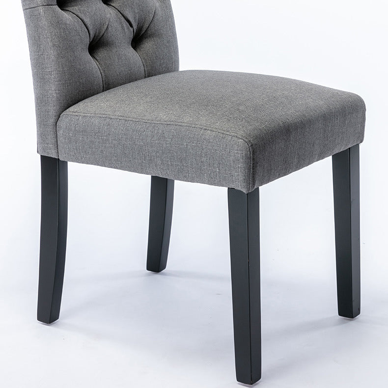 Modern Solid Back Kitchen Dining Side Chair with Black Wood Legs Dining Side Chair Clearhalo ' kitchen&dining_furn' 'Dining Chairs' 'Dining Tables & Seating' 'dining_chair' 'furn' 'furn_dining_chair' 'Furniture' 'furniture_dining_chair' 'Kitchen & Dining Furniture' 'kitchen' 3596778