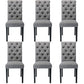 Modern Solid Back Kitchen Dining Side Chair with Black Wood Legs Dining Side Chair Grey 6 Piece Set Clearhalo ' kitchen&dining_furn' 'Dining Chairs' 'Dining Tables & Seating' 'dining_chair' 'furn' 'furn_dining_chair' 'Furniture' 'furniture_dining_chair' 'Kitchen & Dining Furniture' 'kitchen' 3596781