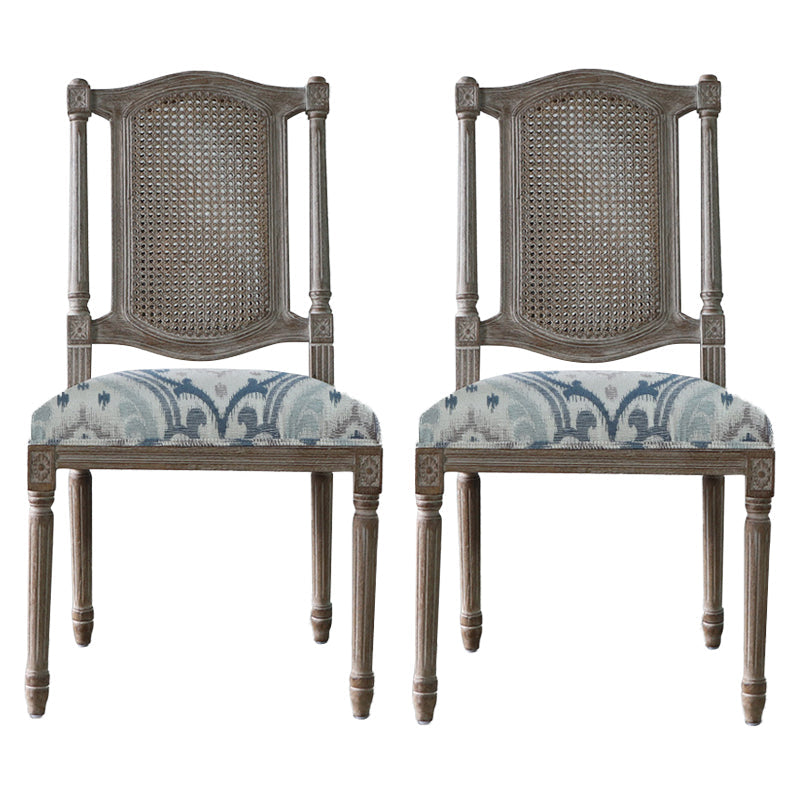Solid Wood Country Style Dining Chairs Matte Finish Cane Back Dining Chairs Blue 2 Piece Set Clearhalo ' kitchen&dining_furn' 'Dining Chairs' 'Dining Tables & Seating' 'dining_chair' 'furn' 'furn_dining_chair' 'Furniture' 'furniture_dining_chair' 'Kitchen & Dining Furniture' 'kitchen' 3596798