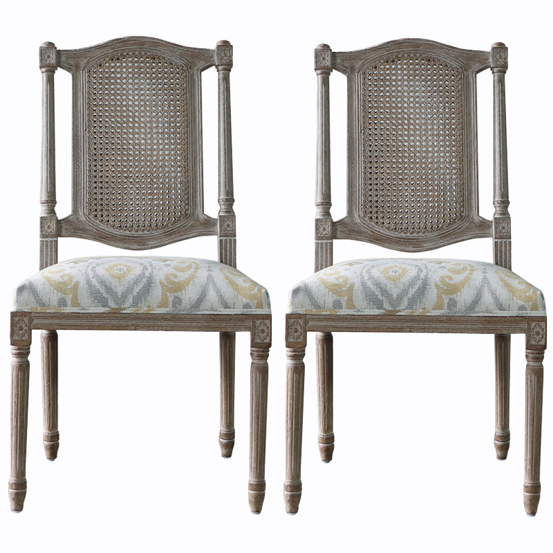 Solid Wood Country Style Dining Chairs Matte Finish Cane Back Dining Chairs Light Gold 2 Piece Set Clearhalo ' kitchen&dining_furn' 'Dining Chairs' 'Dining Tables & Seating' 'dining_chair' 'furn' 'furn_dining_chair' 'Furniture' 'furniture_dining_chair' 'Kitchen & Dining Furniture' 'kitchen' 3596804