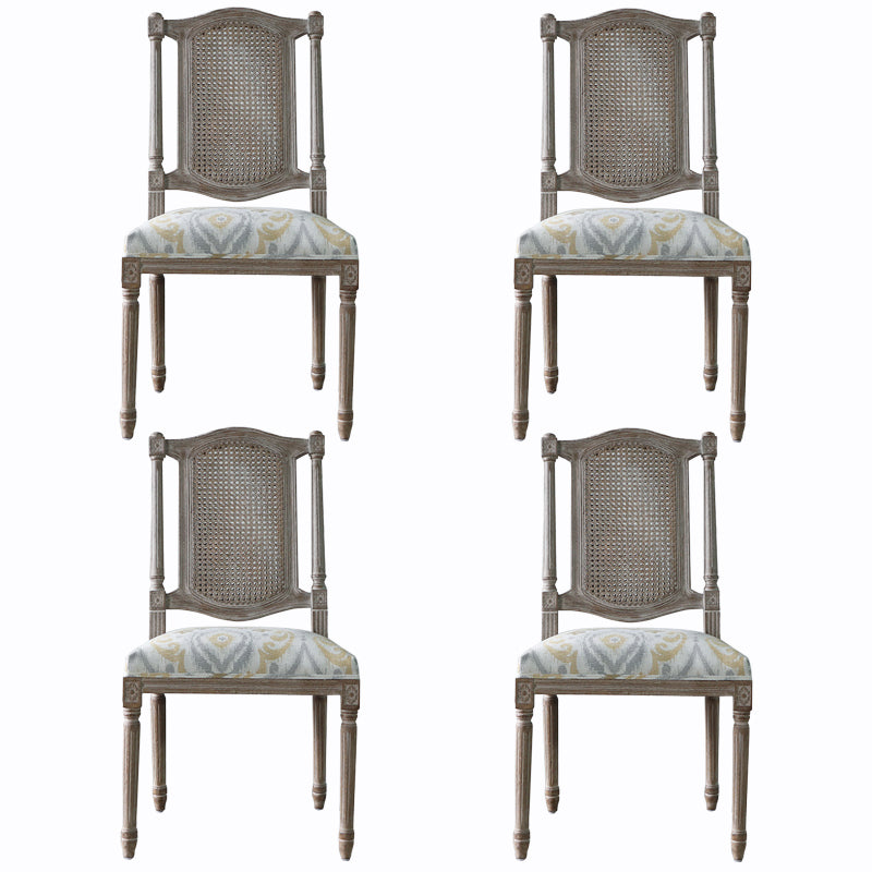 Solid Wood Country Style Dining Chairs Matte Finish Cane Back Dining Chairs Light Gold 4 Piece Set Clearhalo ' kitchen&dining_furn' 'Dining Chairs' 'Dining Tables & Seating' 'dining_chair' 'furn' 'furn_dining_chair' 'Furniture' 'furniture_dining_chair' 'Kitchen & Dining Furniture' 'kitchen' 3596806