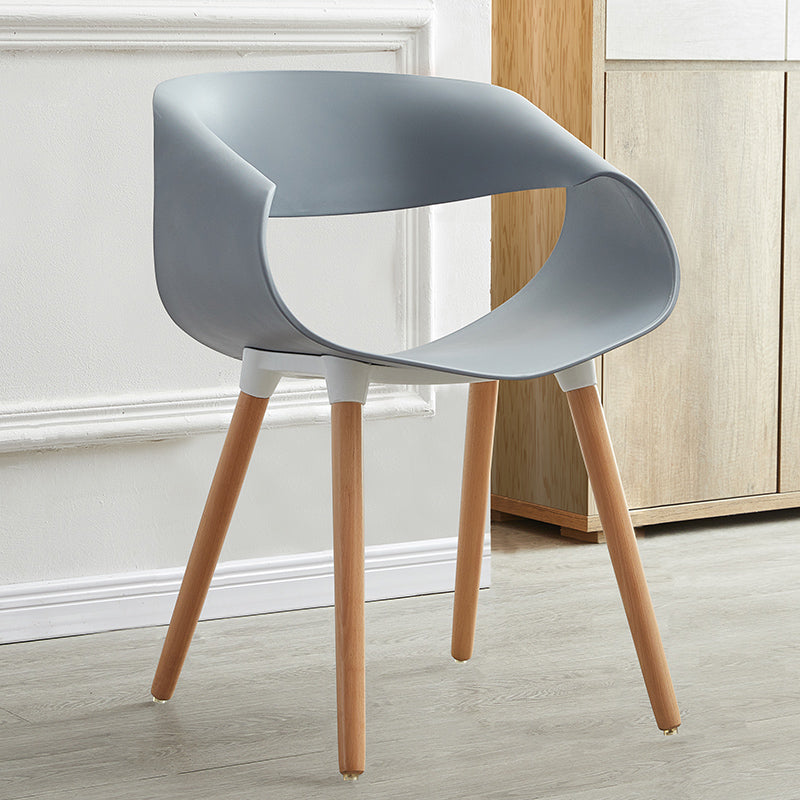 Plastic Dining Side Chairs Glam Indoor-Outdoor Chair of 18'' Wide Open Back Dining Side Chair Grey 1 Piece Clearhalo ' kitchen&dining_furn' 'Dining Chairs' 'Dining Tables & Seating' 'dining_chair' 'furn' 'furn_dining_chair' 'Furniture' 'furniture_dining_chair' 'Kitchen & Dining Furniture' 'kitchen' 3596809