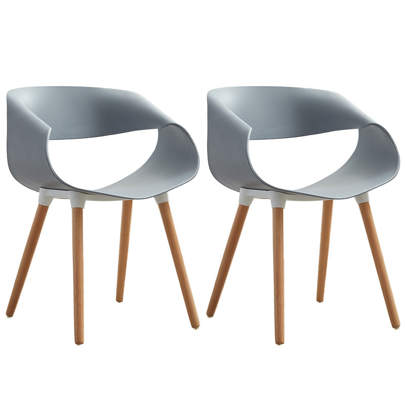 Plastic Dining Side Chairs Glam Indoor-Outdoor Chair of 18'' Wide Open Back Dining Side Chair Grey 2 Piece Set Clearhalo ' kitchen&dining_furn' 'Dining Chairs' 'Dining Tables & Seating' 'dining_chair' 'furn' 'furn_dining_chair' 'Furniture' 'furniture_dining_chair' 'Kitchen & Dining Furniture' 'kitchen' 3596811_05f900d4-c446-417e-aaca-031057a69df8