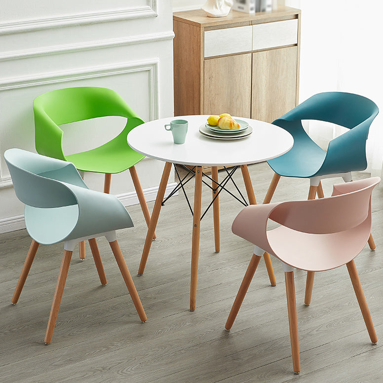 Plastic Dining Side Chairs Glam Indoor-Outdoor Chair of 18'' Wide Open Back Dining Side Chair Clearhalo ' kitchen&dining_furn' 'Dining Chairs' 'Dining Tables & Seating' 'dining_chair' 'furn' 'furn_dining_chair' 'Furniture' 'furniture_dining_chair' 'Kitchen & Dining Furniture' 'kitchen' 3596814