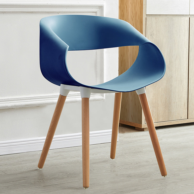 Plastic Dining Side Chairs Glam Indoor-Outdoor Chair of 18'' Wide Open Back Dining Side Chair Blue 1 Piece Clearhalo ' kitchen&dining_furn' 'Dining Chairs' 'Dining Tables & Seating' 'dining_chair' 'furn' 'furn_dining_chair' 'Furniture' 'furniture_dining_chair' 'Kitchen & Dining Furniture' 'kitchen' 3596820