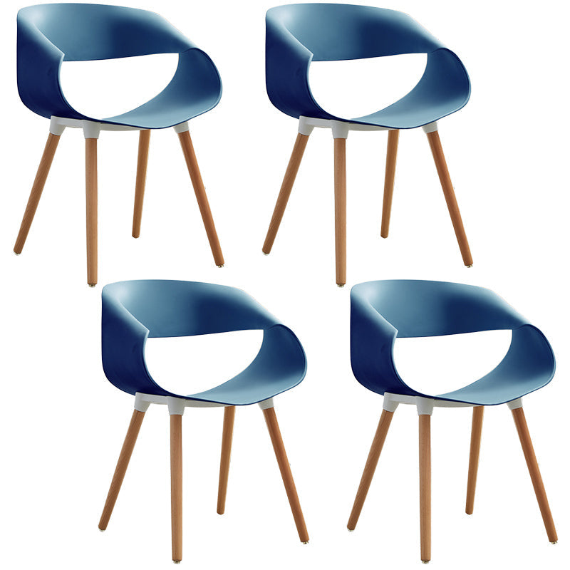 Plastic Dining Side Chairs Glam Indoor-Outdoor Chair of 18'' Wide Open Back Dining Side Chair Blue 4 Piece Set Clearhalo ' kitchen&dining_furn' 'Dining Chairs' 'Dining Tables & Seating' 'dining_chair' 'furn' 'furn_dining_chair' 'Furniture' 'furniture_dining_chair' 'Kitchen & Dining Furniture' 'kitchen' 3596824