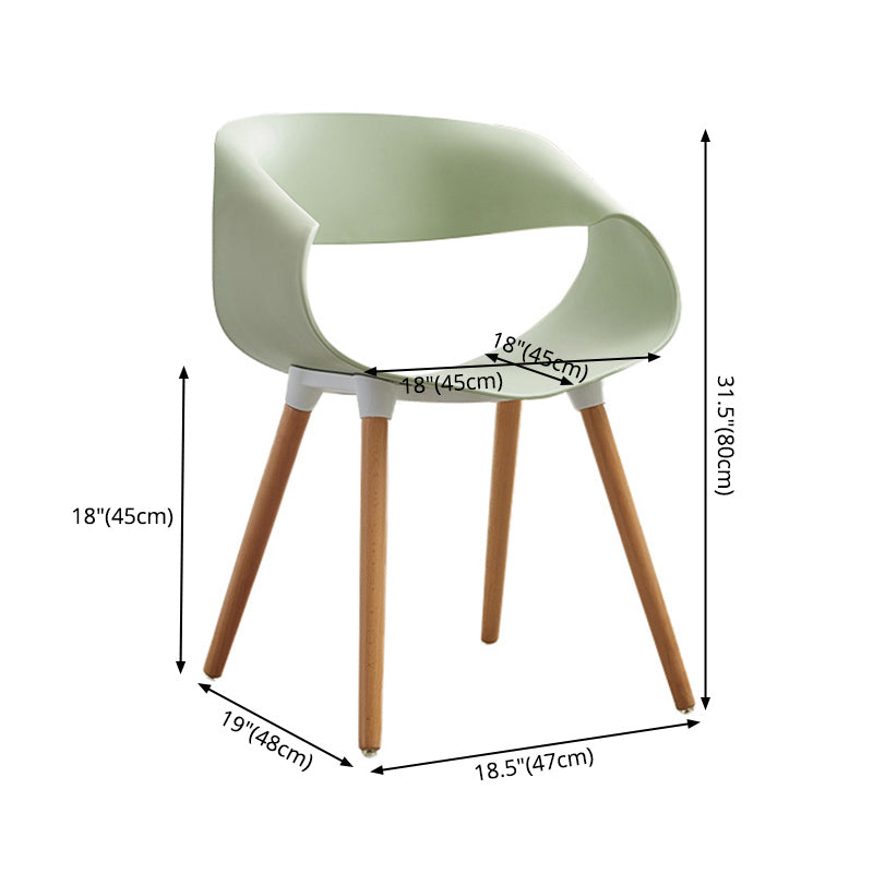 Plastic Dining Side Chairs Glam Indoor-Outdoor Chair of 18'' Wide Open Back Dining Side Chair Clearhalo ' kitchen&dining_furn' 'Dining Chairs' 'Dining Tables & Seating' 'dining_chair' 'furn' 'furn_dining_chair' 'Furniture' 'furniture_dining_chair' 'Kitchen & Dining Furniture' 'kitchen' 3596826