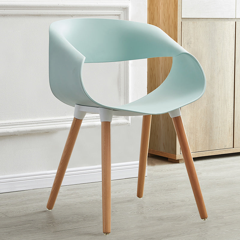 Plastic Dining Side Chairs Glam Indoor-Outdoor Chair of 18'' Wide Open Back Dining Side Chair Light Blue 1 Piece Clearhalo ' kitchen&dining_furn' 'Dining Chairs' 'Dining Tables & Seating' 'dining_chair' 'furn' 'furn_dining_chair' 'Furniture' 'furniture_dining_chair' 'Kitchen & Dining Furniture' 'kitchen' 3596827