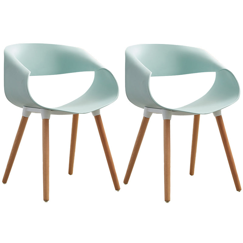 Plastic Dining Side Chairs Glam Indoor-Outdoor Chair of 18'' Wide Open Back Dining Side Chair Light Blue 2 Piece Set Clearhalo ' kitchen&dining_furn' 'Dining Chairs' 'Dining Tables & Seating' 'dining_chair' 'furn' 'furn_dining_chair' 'Furniture' 'furniture_dining_chair' 'Kitchen & Dining Furniture' 'kitchen' 3596829