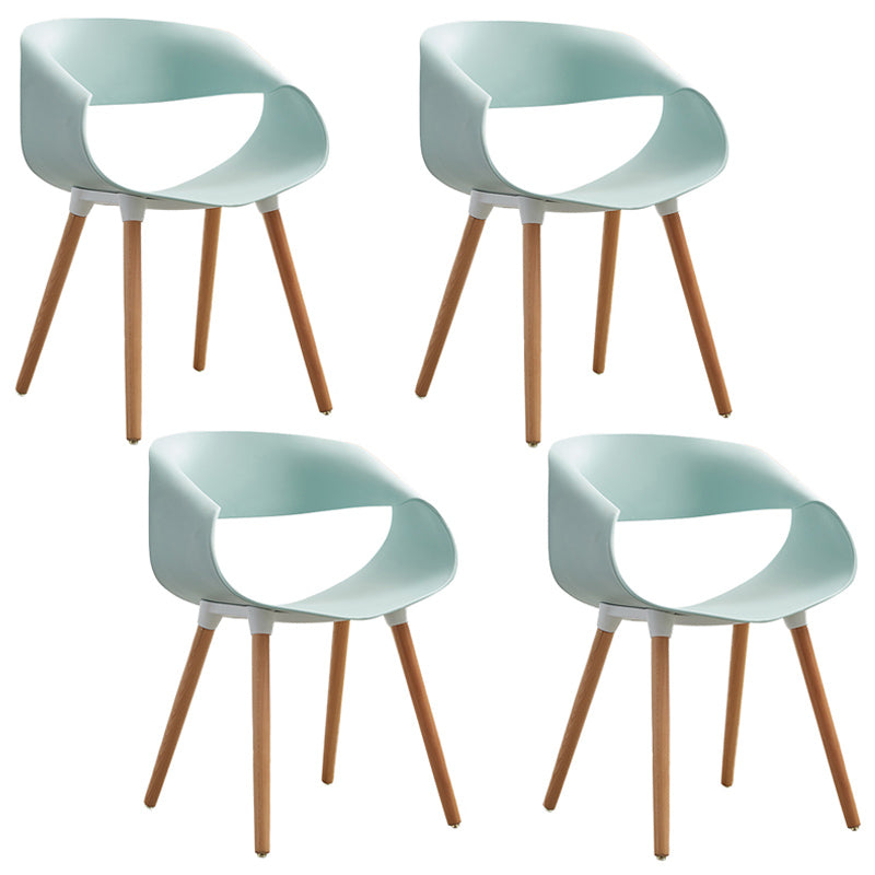 Plastic Dining Side Chairs Glam Indoor-Outdoor Chair of 18'' Wide Open Back Dining Side Chair Light Blue 4 Piece Set Clearhalo ' kitchen&dining_furn' 'Dining Chairs' 'Dining Tables & Seating' 'dining_chair' 'furn' 'furn_dining_chair' 'Furniture' 'furniture_dining_chair' 'Kitchen & Dining Furniture' 'kitchen' 3596830