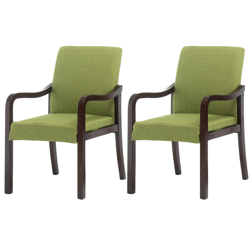 Contemporary Home Arm Chair Solid Back Upholstered Wood Dining Room Chair Green 2 Piece Set Walnut Clearhalo ' kitchen&dining_furn' 'Dining Chairs' 'Dining Tables & Seating' 'dining_chair' 'furn' 'furn_dining_chair' 'Furniture' 'furniture_dining_chair' 'Kitchen & Dining Furniture' 'kitchen' 3596840