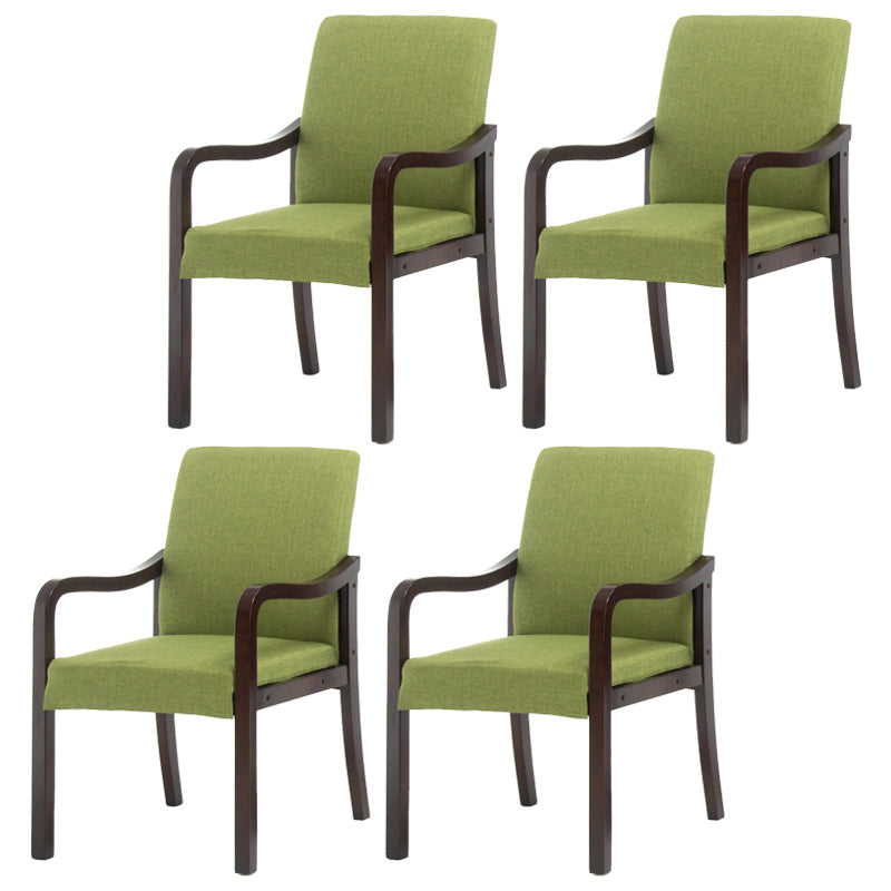 Contemporary Home Arm Chair Solid Back Upholstered Wood Dining Room Chair Green 4 Piece Set Walnut Clearhalo ' kitchen&dining_furn' 'Dining Chairs' 'Dining Tables & Seating' 'dining_chair' 'furn' 'furn_dining_chair' 'Furniture' 'furniture_dining_chair' 'Kitchen & Dining Furniture' 'kitchen' 3596841