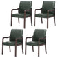 Contemporary Home Arm Chair Solid Back Upholstered Wood Dining Room Chair Blackish Green 4 Piece Set Walnut Clearhalo ' kitchen&dining_furn' 'Dining Chairs' 'Dining Tables & Seating' 'dining_chair' 'furn' 'furn_dining_chair' 'Furniture' 'furniture_dining_chair' 'Kitchen & Dining Furniture' 'kitchen' 3596848