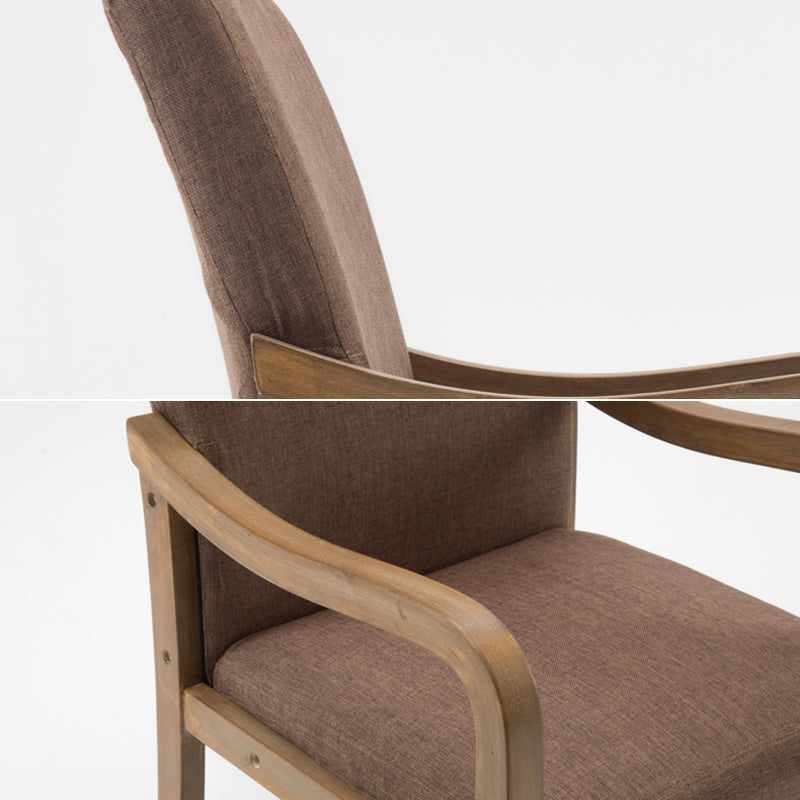 Contemporary Home Arm Chair Solid Back Upholstered Wood Dining Room Chair Clearhalo ' kitchen&dining_furn' 'Dining Chairs' 'Dining Tables & Seating' 'dining_chair' 'furn' 'furn_dining_chair' 'Furniture' 'furniture_dining_chair' 'Kitchen & Dining Furniture' 'kitchen' 3596851