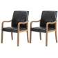 Contemporary Home Arm Chair Solid Back Upholstered Wood Dining Room Chair Black 2 Piece Set Natural Wood Clearhalo ' kitchen&dining_furn' 'Dining Chairs' 'Dining Tables & Seating' 'dining_chair' 'furn' 'furn_dining_chair' 'Furniture' 'furniture_dining_chair' 'Kitchen & Dining Furniture' 'kitchen' 3596858