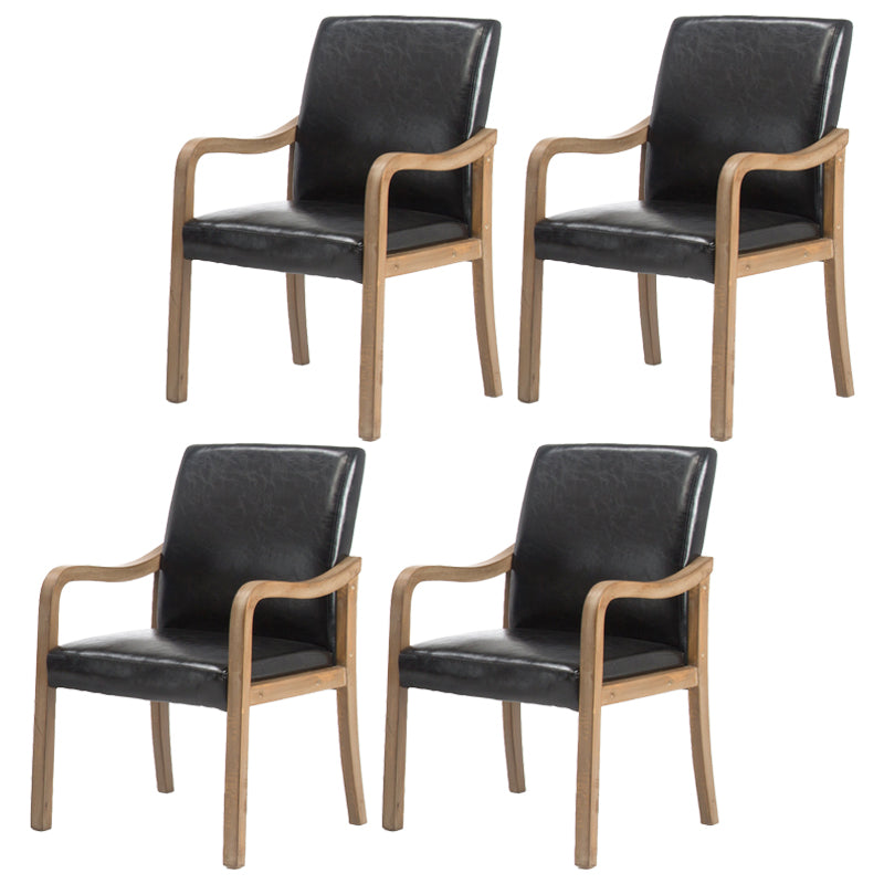 Contemporary Home Arm Chair Solid Back Upholstered Wood Dining Room Chair Black 4 Piece Set Natural Wood Clearhalo ' kitchen&dining_furn' 'Dining Chairs' 'Dining Tables & Seating' 'dining_chair' 'furn' 'furn_dining_chair' 'Furniture' 'furniture_dining_chair' 'Kitchen & Dining Furniture' 'kitchen' 3596859