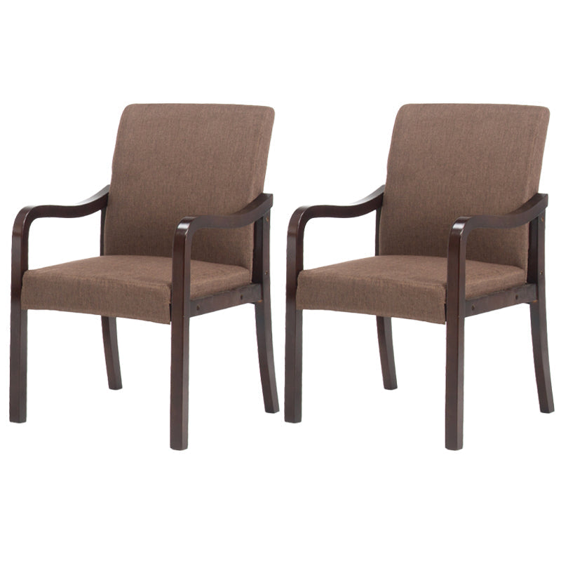 Contemporary Home Arm Chair Solid Back Upholstered Wood Dining Room Chair Coffee 2 Piece Set Walnut Clearhalo ' kitchen&dining_furn' 'Dining Chairs' 'Dining Tables & Seating' 'dining_chair' 'furn' 'furn_dining_chair' 'Furniture' 'furniture_dining_chair' 'Kitchen & Dining Furniture' 'kitchen' 3596861