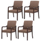 Contemporary Home Arm Chair Solid Back Upholstered Wood Dining Room Chair Coffee 4 Piece Set Walnut Clearhalo ' kitchen&dining_furn' 'Dining Chairs' 'Dining Tables & Seating' 'dining_chair' 'furn' 'furn_dining_chair' 'Furniture' 'furniture_dining_chair' 'Kitchen & Dining Furniture' 'kitchen' 3596862