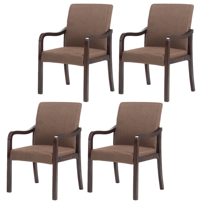 Contemporary Home Arm Chair Solid Back Upholstered Wood Dining Room Chair Coffee 4 Piece Set Walnut Clearhalo ' kitchen&dining_furn' 'Dining Chairs' 'Dining Tables & Seating' 'dining_chair' 'furn' 'furn_dining_chair' 'Furniture' 'furniture_dining_chair' 'Kitchen & Dining Furniture' 'kitchen' 3596862