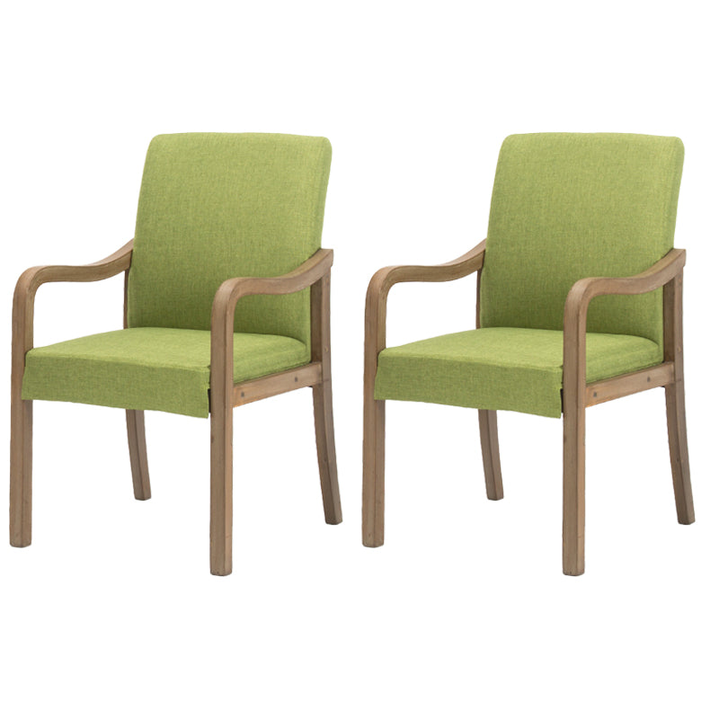Contemporary Home Arm Chair Solid Back Upholstered Wood Dining Room Chair Green 2 Piece Set Natural Wood Clearhalo ' kitchen&dining_furn' 'Dining Chairs' 'Dining Tables & Seating' 'dining_chair' 'furn' 'furn_dining_chair' 'Furniture' 'furniture_dining_chair' 'Kitchen & Dining Furniture' 'kitchen' 3596864