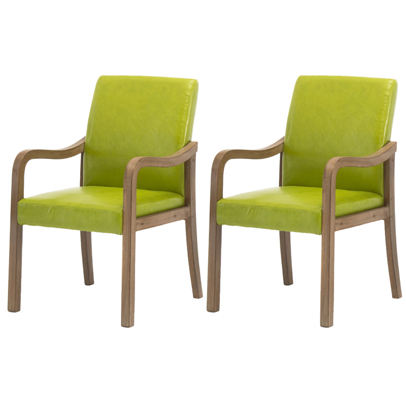 Contemporary Home Arm Chair Solid Back Upholstered Wood Dining Room Chair Fruit Green 2 Piece Set Natural Wood Clearhalo ' kitchen&dining_furn' 'Dining Chairs' 'Dining Tables & Seating' 'dining_chair' 'furn' 'furn_dining_chair' 'Furniture' 'furniture_dining_chair' 'Kitchen & Dining Furniture' 'kitchen' 3596867