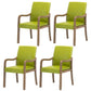 Contemporary Home Arm Chair Solid Back Upholstered Wood Dining Room Chair Fruit Green 4 Piece Set Natural Wood Clearhalo ' kitchen&dining_furn' 'Dining Chairs' 'Dining Tables & Seating' 'dining_chair' 'furn' 'furn_dining_chair' 'Furniture' 'furniture_dining_chair' 'Kitchen & Dining Furniture' 'kitchen' 3596868