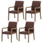 Contemporary Home Arm Chair Solid Back Upholstered Wood Dining Room Chair Brown 4 Piece Set Natural Wood Clearhalo ' kitchen&dining_furn' 'Dining Chairs' 'Dining Tables & Seating' 'dining_chair' 'furn' 'furn_dining_chair' 'Furniture' 'furniture_dining_chair' 'Kitchen & Dining Furniture' 'kitchen' 3596871