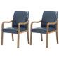 Contemporary Home Arm Chair Solid Back Upholstered Wood Dining Room Chair Blue 2 Piece Set Natural Wood Clearhalo ' kitchen&dining_furn' 'Dining Chairs' 'Dining Tables & Seating' 'dining_chair' 'furn' 'furn_dining_chair' 'Furniture' 'furniture_dining_chair' 'Kitchen & Dining Furniture' 'kitchen' 3596873