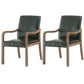 Contemporary Home Arm Chair Solid Back Upholstered Wood Dining Room Chair Blackish Green 2 Piece Set Natural Wood Clearhalo ' kitchen&dining_furn' 'Dining Chairs' 'Dining Tables & Seating' 'dining_chair' 'furn' 'furn_dining_chair' 'Furniture' 'furniture_dining_chair' 'Kitchen & Dining Furniture' 'kitchen' 3596876