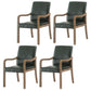 Contemporary Home Arm Chair Solid Back Upholstered Wood Dining Room Chair Blackish Green 4 Piece Set Natural Wood Clearhalo ' kitchen&dining_furn' 'Dining Chairs' 'Dining Tables & Seating' 'dining_chair' 'furn' 'furn_dining_chair' 'Furniture' 'furniture_dining_chair' 'Kitchen & Dining Furniture' 'kitchen' 3596877