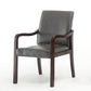 Contemporary Home Arm Chair Solid Back Upholstered Wood Dining Room Chair Smoke Gray 1 Piece Walnut Clearhalo ' kitchen&dining_furn' 'Dining Chairs' 'Dining Tables & Seating' 'dining_chair' 'furn' 'furn_dining_chair' 'Furniture' 'furniture_dining_chair' 'Kitchen & Dining Furniture' 'kitchen' 3596878