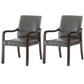 Contemporary Home Arm Chair Solid Back Upholstered Wood Dining Room Chair Smoke Gray 2 Piece Set Walnut Clearhalo ' kitchen&dining_furn' 'Dining Chairs' 'Dining Tables & Seating' 'dining_chair' 'furn' 'furn_dining_chair' 'Furniture' 'furniture_dining_chair' 'Kitchen & Dining Furniture' 'kitchen' 3596879
