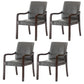 Contemporary Home Arm Chair Solid Back Upholstered Wood Dining Room Chair Smoke Gray 4 Piece Set Walnut Clearhalo ' kitchen&dining_furn' 'Dining Chairs' 'Dining Tables & Seating' 'dining_chair' 'furn' 'furn_dining_chair' 'Furniture' 'furniture_dining_chair' 'Kitchen & Dining Furniture' 'kitchen' 3596880