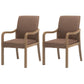 Contemporary Home Arm Chair Solid Back Upholstered Wood Dining Room Chair Coffee 2 Piece Set Natural Wood Clearhalo ' kitchen&dining_furn' 'Dining Chairs' 'Dining Tables & Seating' 'dining_chair' 'furn' 'furn_dining_chair' 'Furniture' 'furniture_dining_chair' 'Kitchen & Dining Furniture' 'kitchen' 3596882